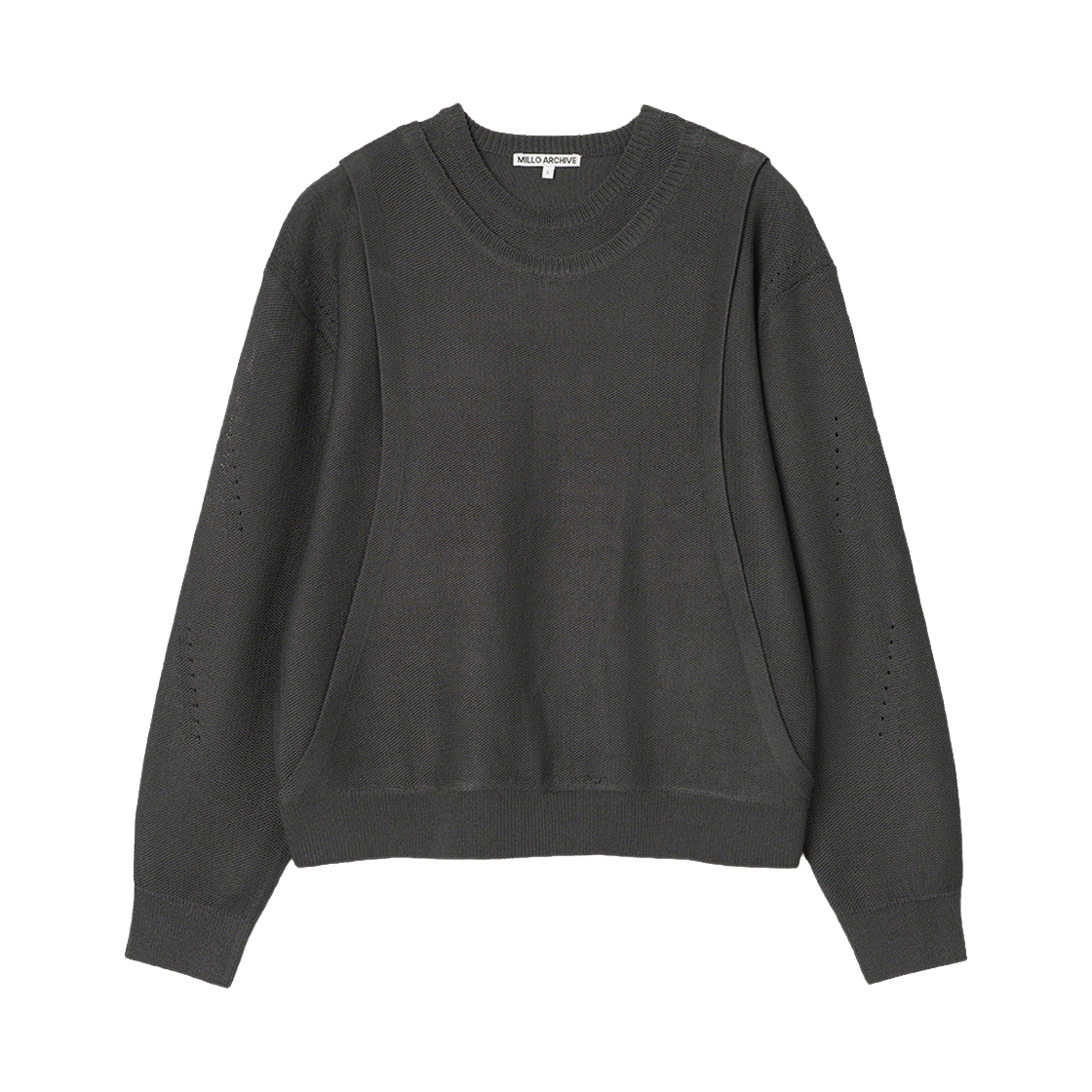 밀로 아카이브 커브드 레이어드 니트 차콜