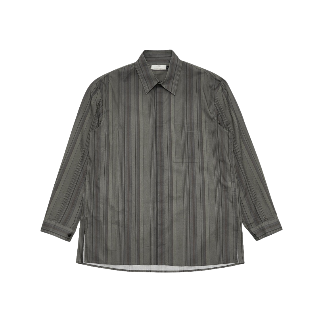 KM4DSHLAM38KK Amomento Stripe Square Pocket Oversized Shirts Khaki - 24FW