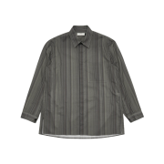Amomento Stripe Square Pocket Oversized Shirts Khaki - 24FW