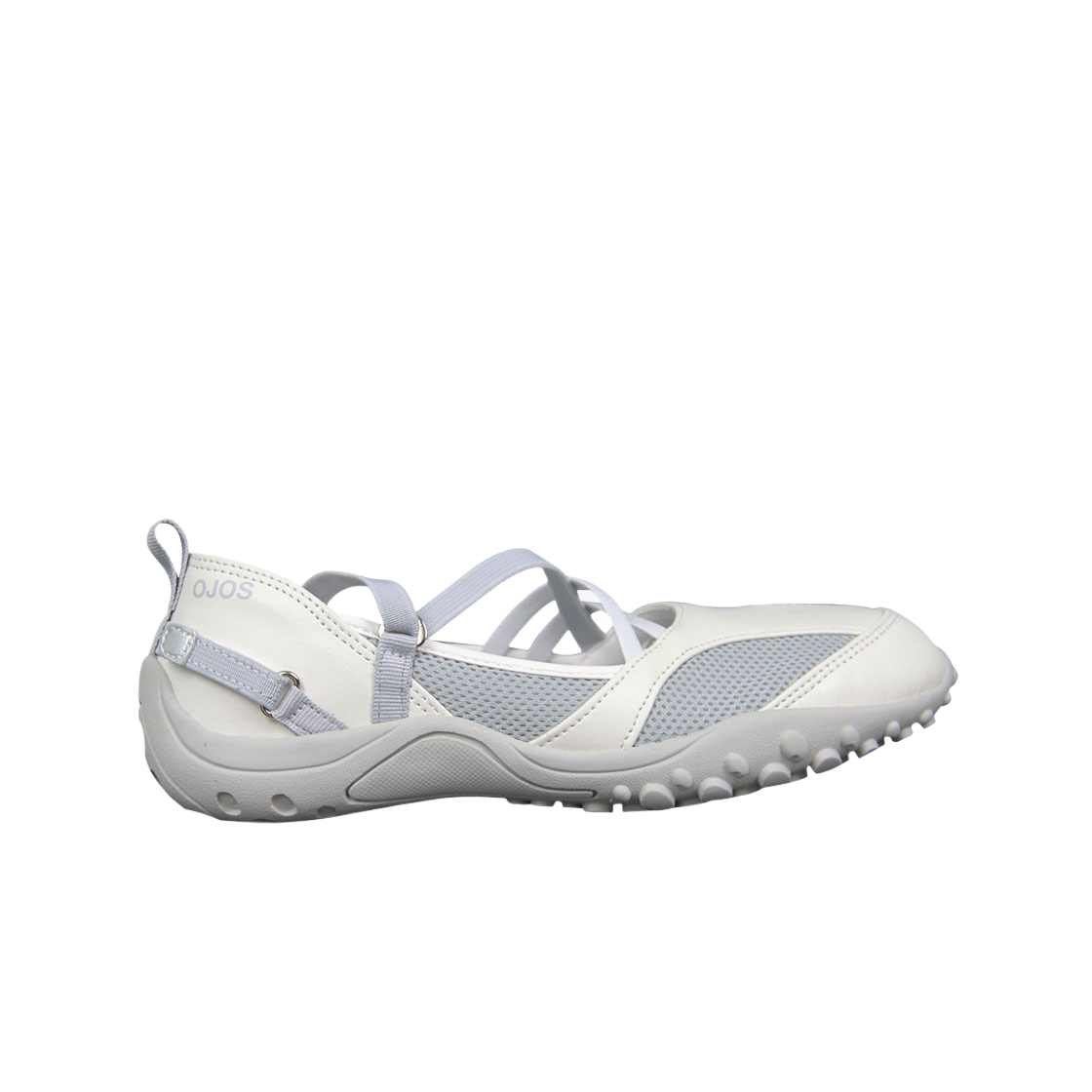 오호스 스트랩 엠보싱 토 슈즈 아이보리(OJOS Strap Embossed Toe Shoes Ivory)