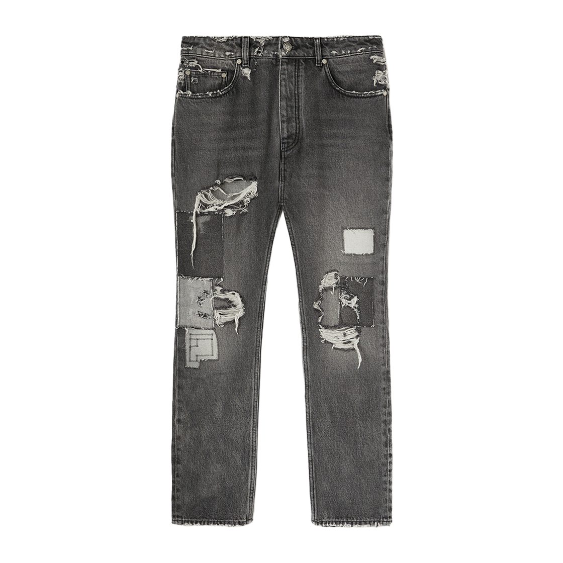 팜엔젤스 DW 디스트로이드 데님 5 포켓 그레이(Palm Angels Dw Destroyed Dnm 5 Pockets Grey)