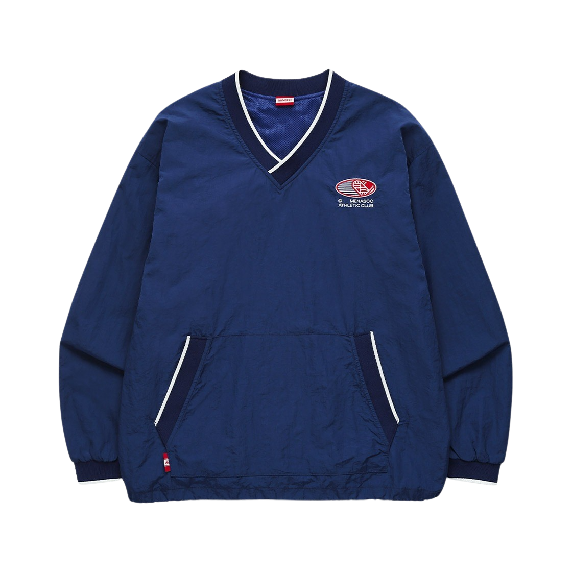 MENASOO-01751 Menasoo Hearttrack Vneck Nylon Anorak Jacket Navy - 대표 이미지 #1
