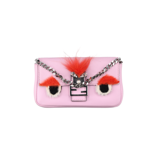 8M0354 Fendi Monster Micro Baguette Bag Pink