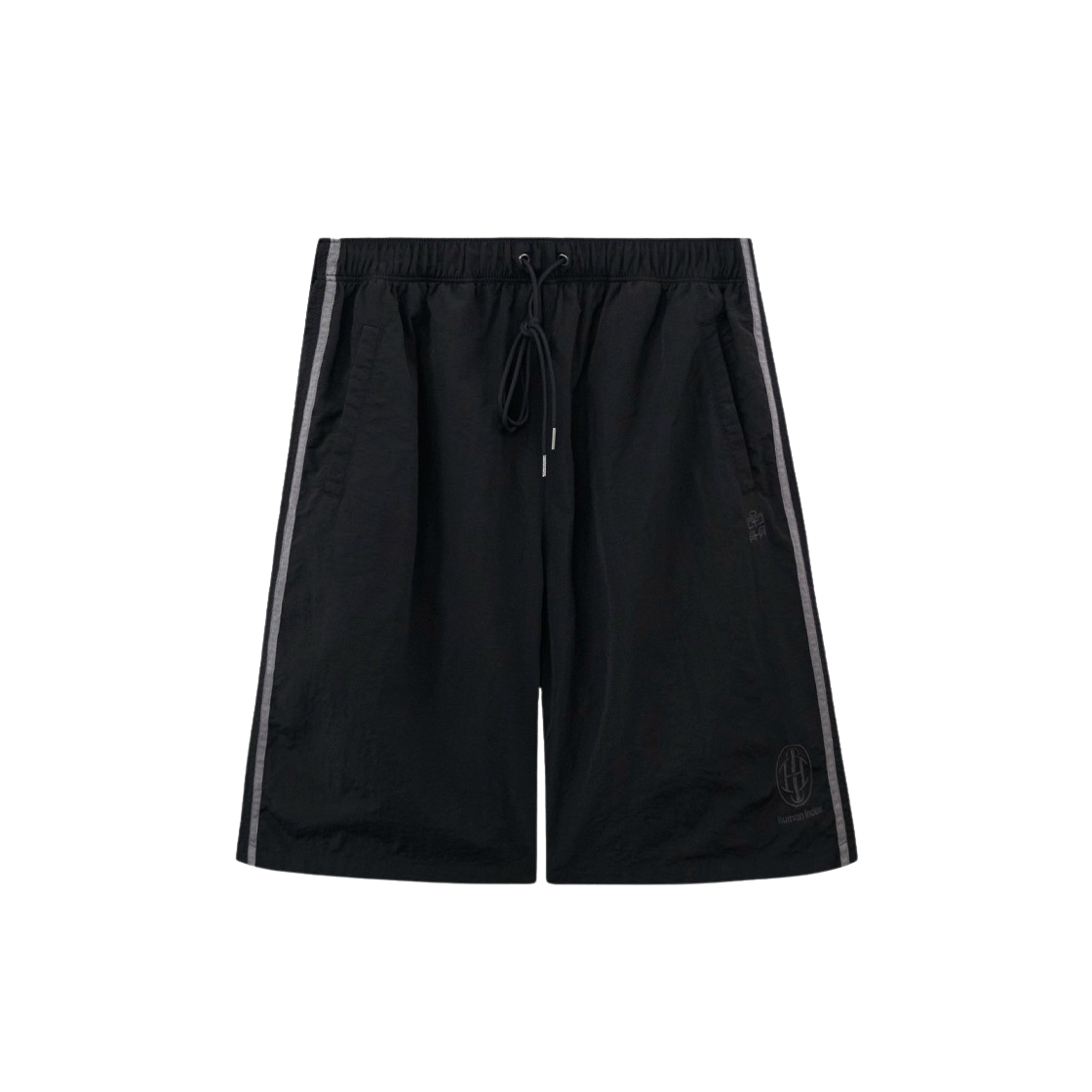 HM5TSP0601MO Polyteru Human Index Index 1/2 Nylon Track Pants Black+White - 대표 이미지 #1