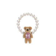 Yvmin Mini Flocked Bear Pearl Ring Pink - 24FW