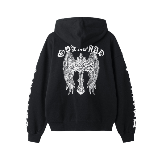 OYBES1SW007BK OY Gothic Cross Hoodie Zip Up Black