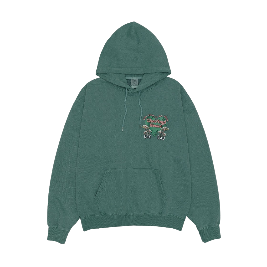더바이닐하우스 하트 얼스 피그먼트 후드 그린