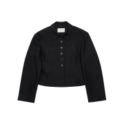 Amomento Women Wool Silk Button Up Jacket Black - 24FW
