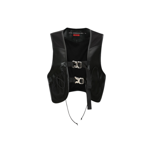 awa598w BLACK ADSB Andersson Bell Sina Faux-Leather Vest Black