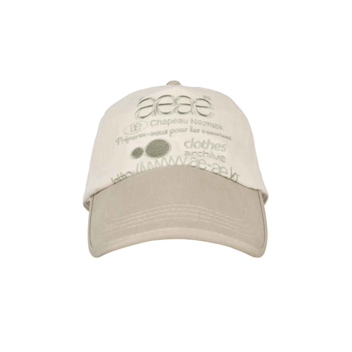 에이에이 웹 로고 5 패널 볼캡 카키(Aeae Web Logo 5 Pannel Ball Cap Khaki) - 1