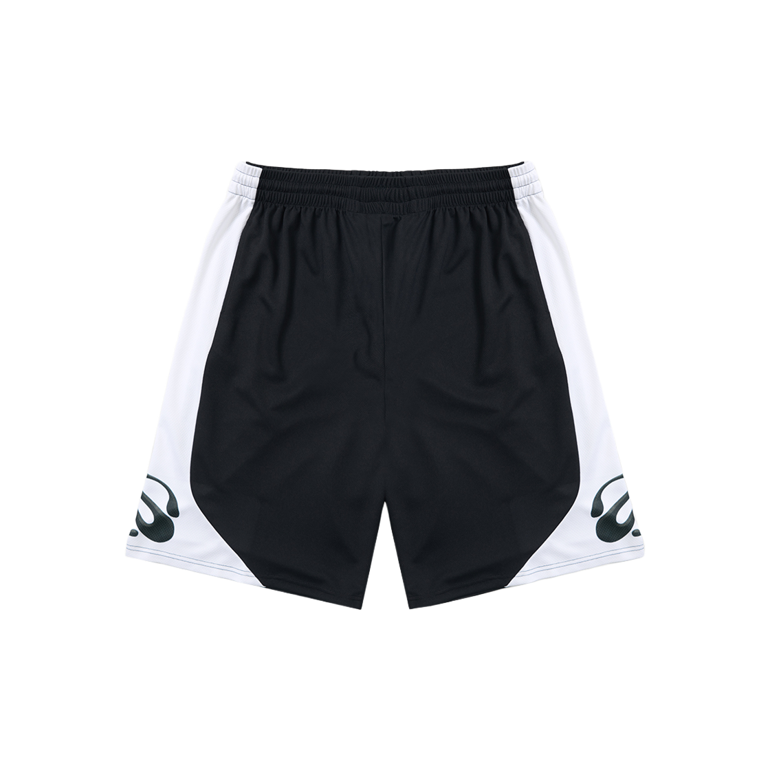 ARPT3105-Black Arrayed Flat Back Mesh Basket Ball Shorts Black
