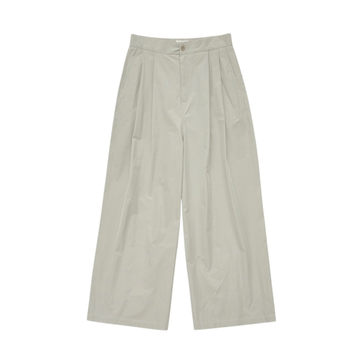 KM4BPALAM11GY Amomento Mens Two Tuck Wide Pants Grey Beige