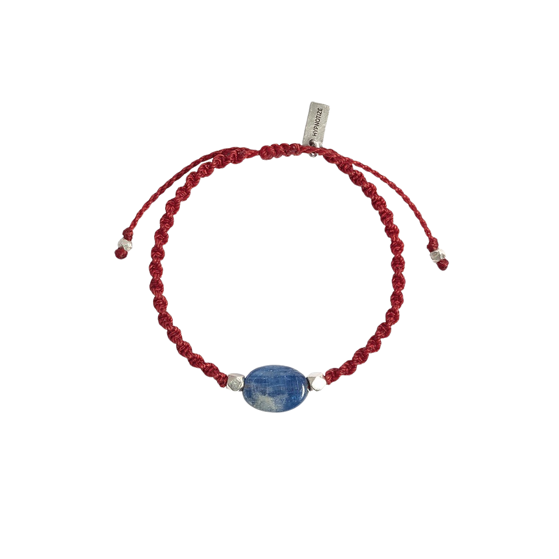 힙노타이즈 블루 젬스톤 마크라메 브레이슬릿 레드(Hypnotize Blue Gemstone Macrame Bracelet Red)