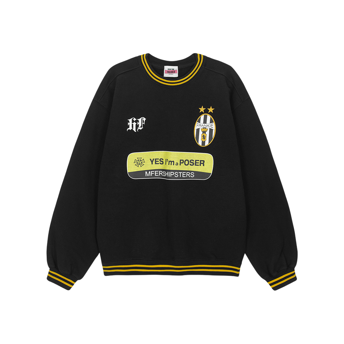 HF24CSW002BK Hightide Frankie Poser FC Sweatshirt Black - 대표 이미지 #1