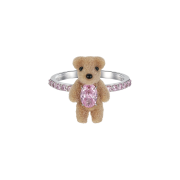 Yvmin Mini Flocked Bear Band Ring Pink - 24FW