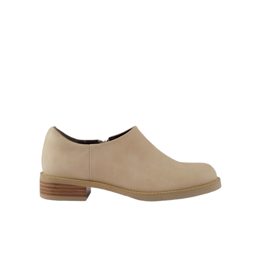 MD0332_1 Moodnight Dante Simple Zip Loafers l Sand-Beige