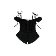Newalrin Tinkerbell Hook Shirring Newalrin Summer Blouse Black