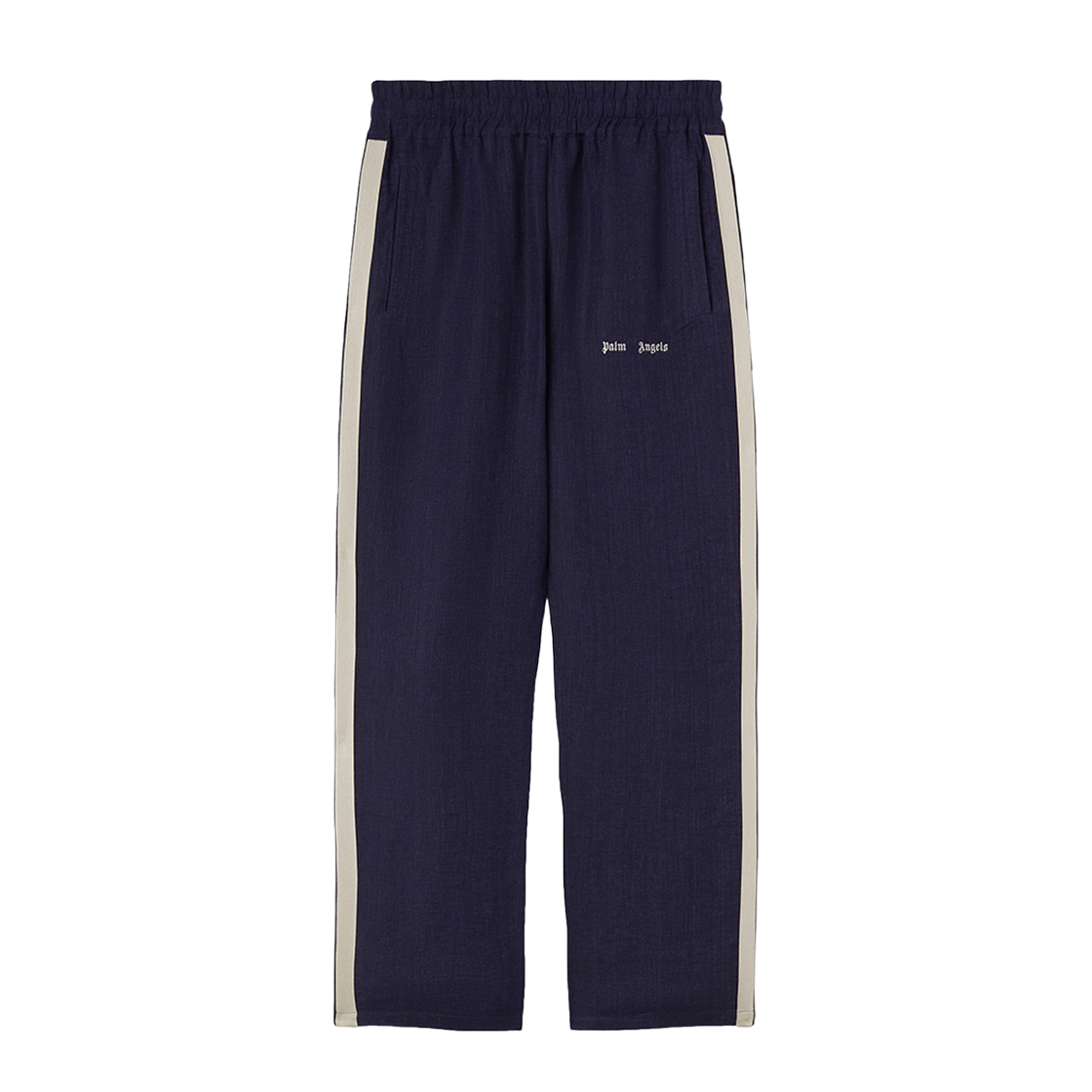 P5QMMA339 Palm Angels Classic Logo Linen Track Pant Navy