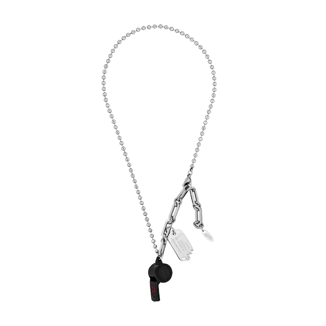no553br Sentiments No.553 24 Color Whistle Necklace Black Red - 대표 이미지 #1