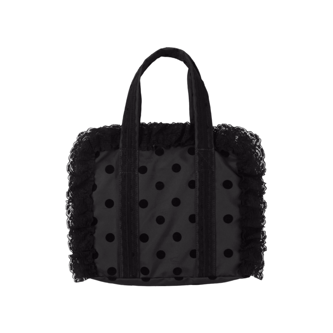 써넥트 폴카 도트 레이스 핸드백 블랙((W) SUNNECT Polka Dot Lace Handbag Black) - 2