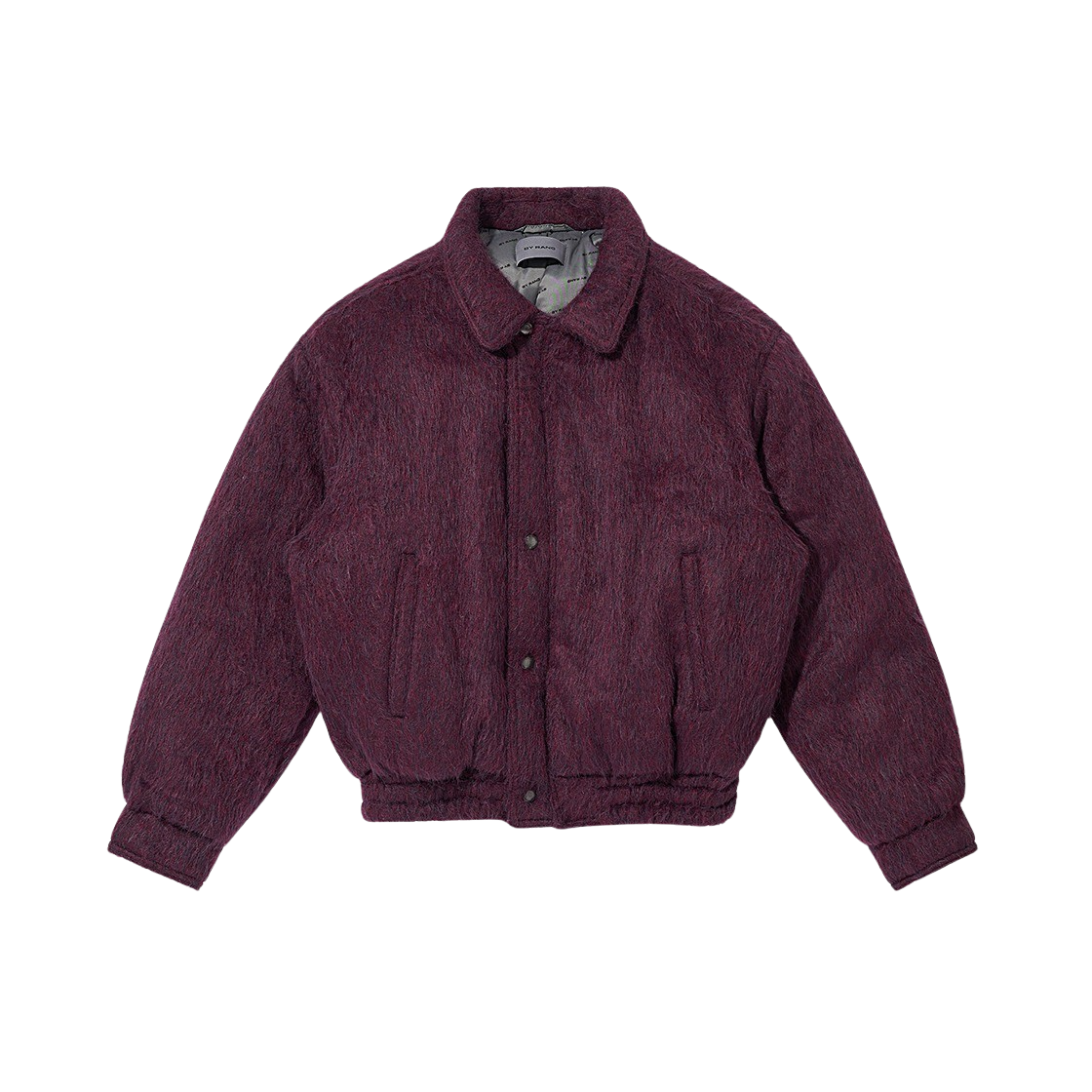 BR023PJ0001C02 BY RANG Wool Shaggy Bomber Jacket Wine