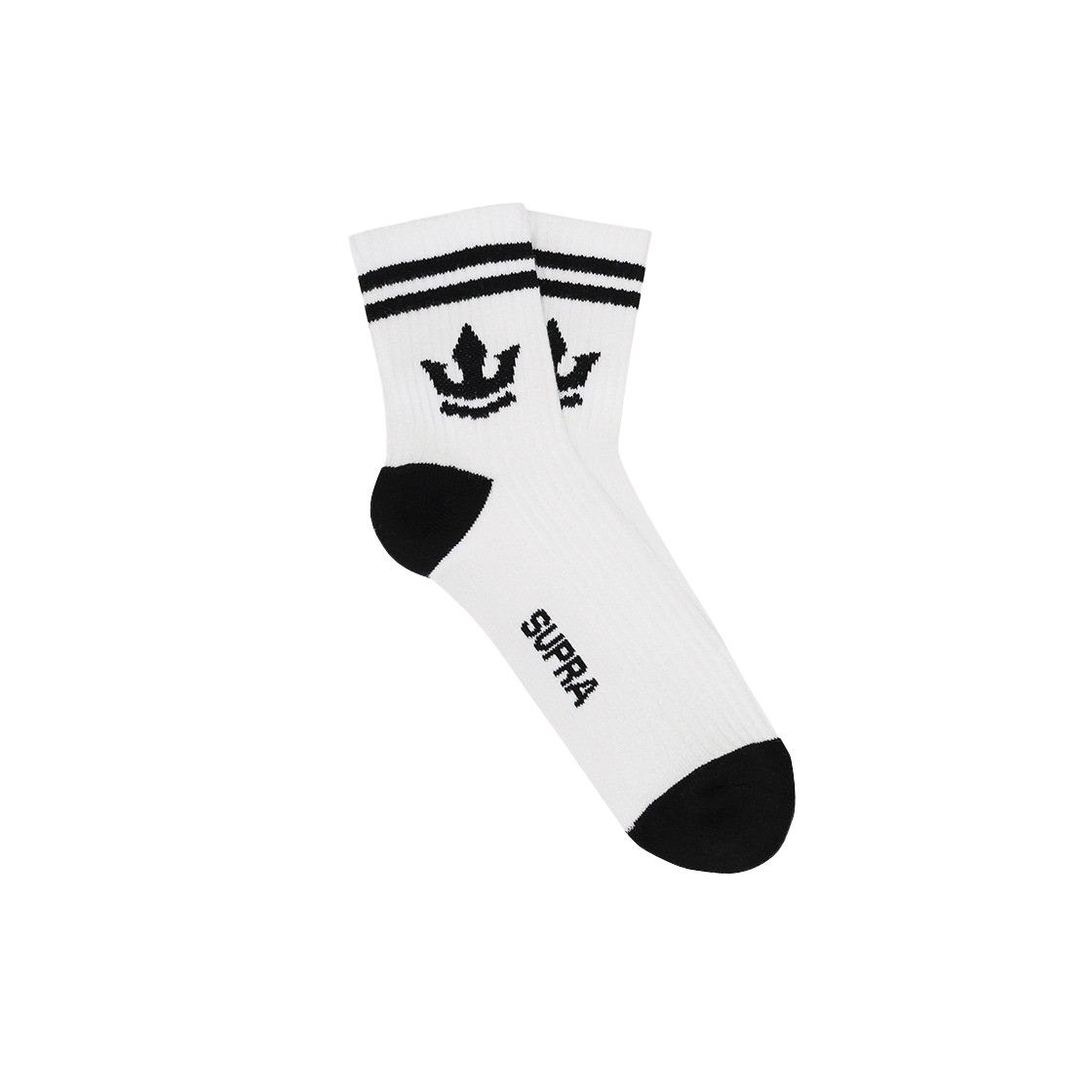 WXSO1524N-BKS Supra Crown Logo Point Basic Mid Socks Black - 대표 이미지 #1