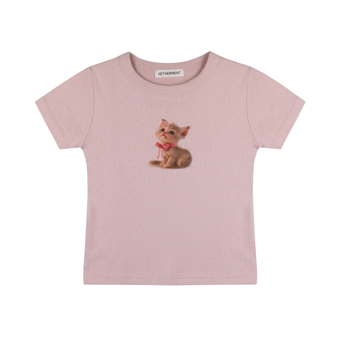 HTTPFK24ABP00 Hetherment Fluffy Kitten Crop Tee Baby Pink