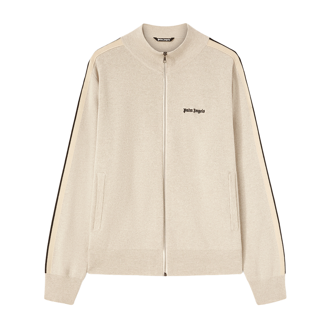 P6NMMA481 Palm Angels Classic Logo Knit Track Jkt Ivory