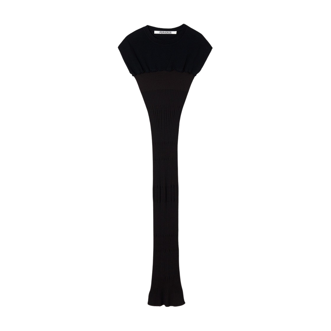 퍼버즈 우먼 콤비네이션 티-드레스 블랙(Perverze Women Combination Tee-dress Black)