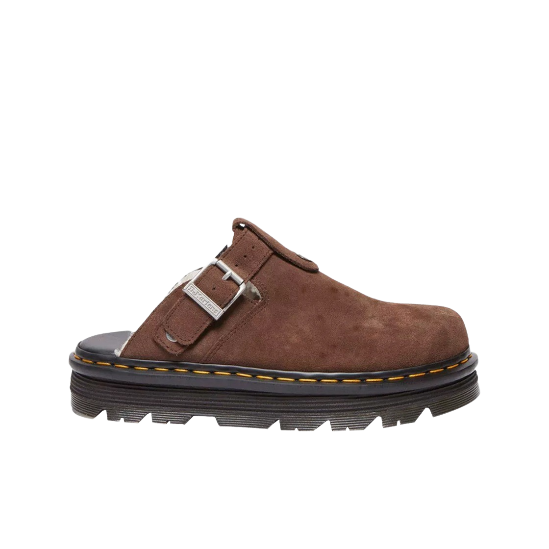 닥터마틴 제브잭 스웨이드 슬링백 플랫폼 뮬 다크 브라운 - 24FW(Dr. Martens Zebzag Suede Slingback Platform Mule Dark Brown - 24FW)