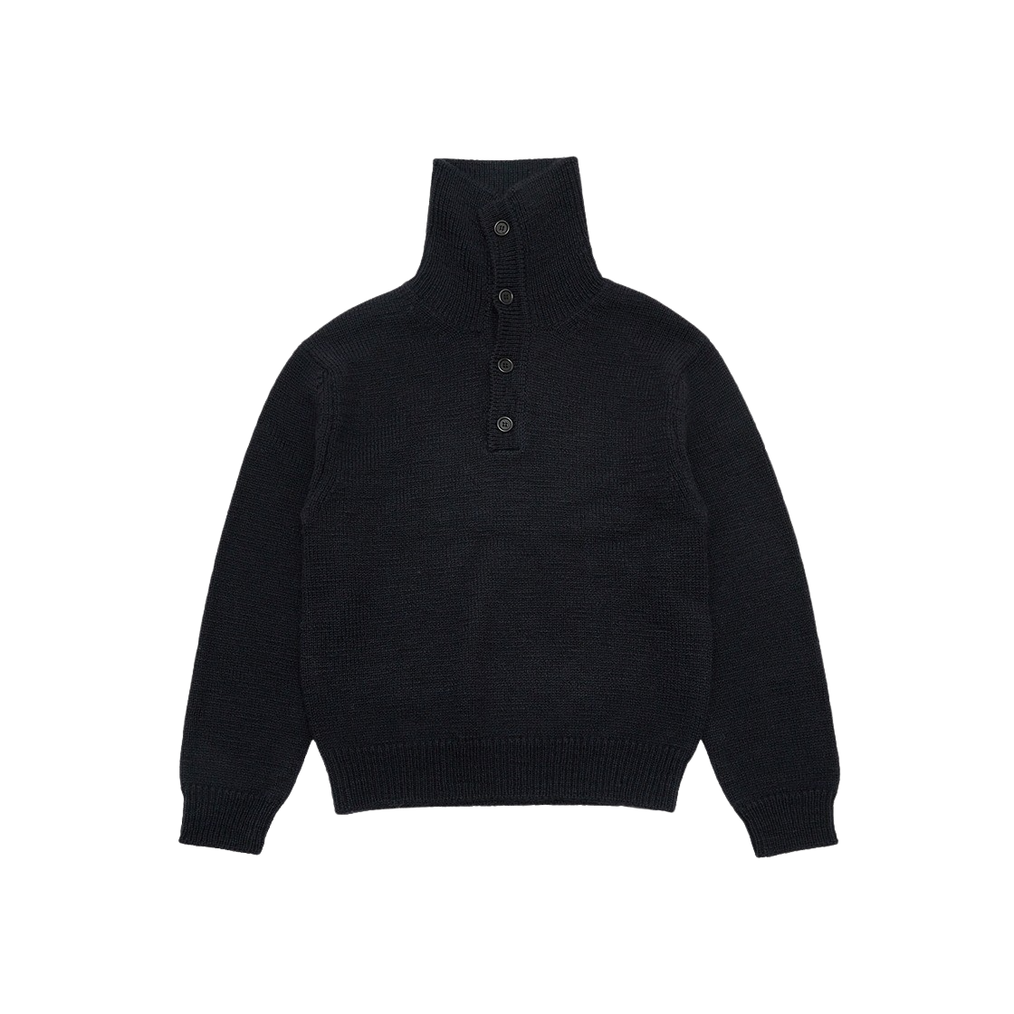 KM4DKNPAM45NY Amomento High Neck Button Up Knit Navy - 24FW