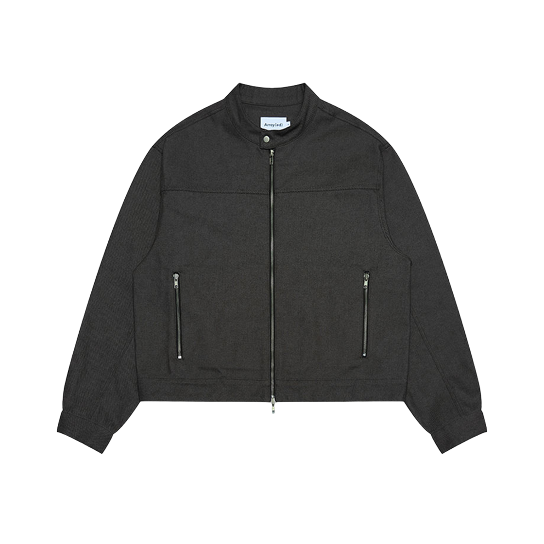 ARJK4302-Black Arrayed Non Fade Vertical Biker Crop Denim Jacket Black