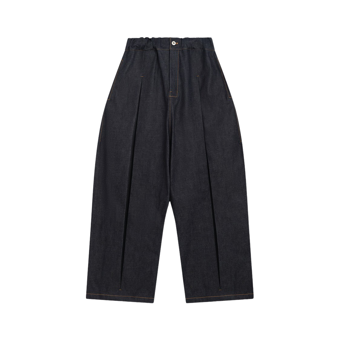 세이지 네이션 박스 플리츠 트라우저 데님 로우 데님(Sage Nation Box Pleat Trouser Denim Raw Denim)