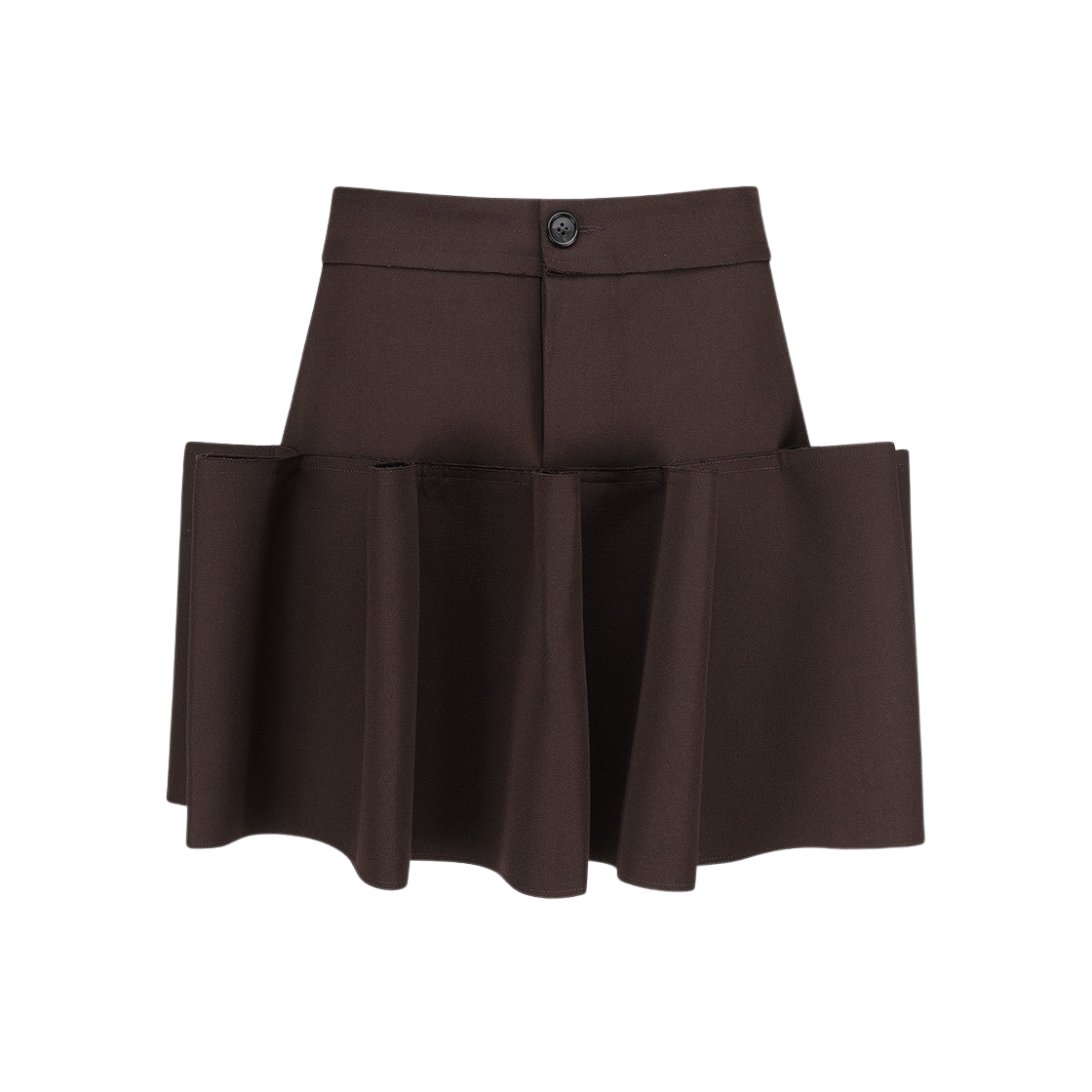 마르코 우먼 플리티드 서커스 미니스커트 브라운