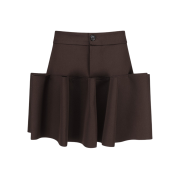 MARCO Women Pleated Circus Miniskirt Brown