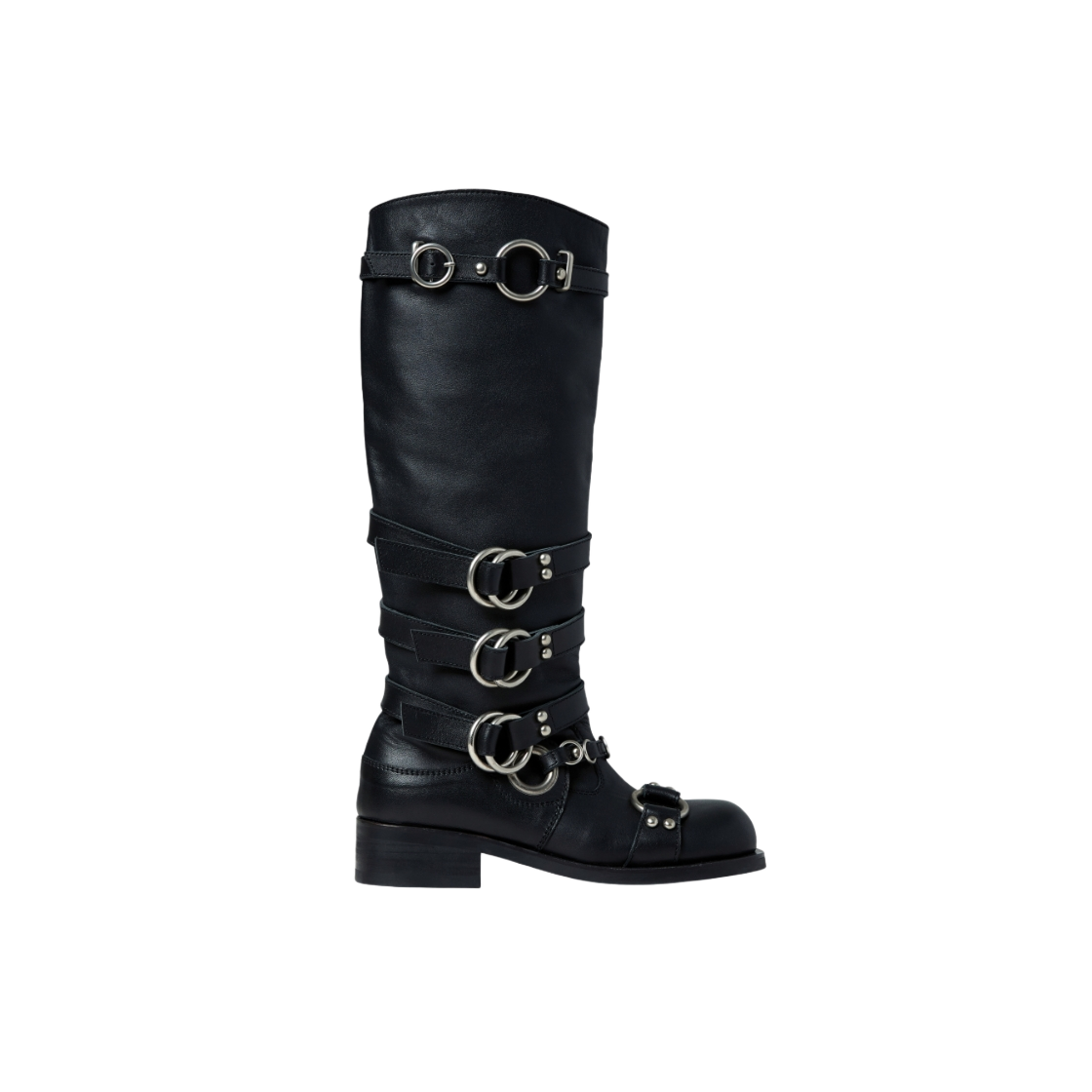 VAK251SZ001BE30_01 Vacant Archive Robin Engineered Strap Boots Black