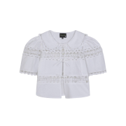 [KREAM 단독] Maison Cleo Women Delicate Roses Calais Lace and White Cotton Collar Blouse White