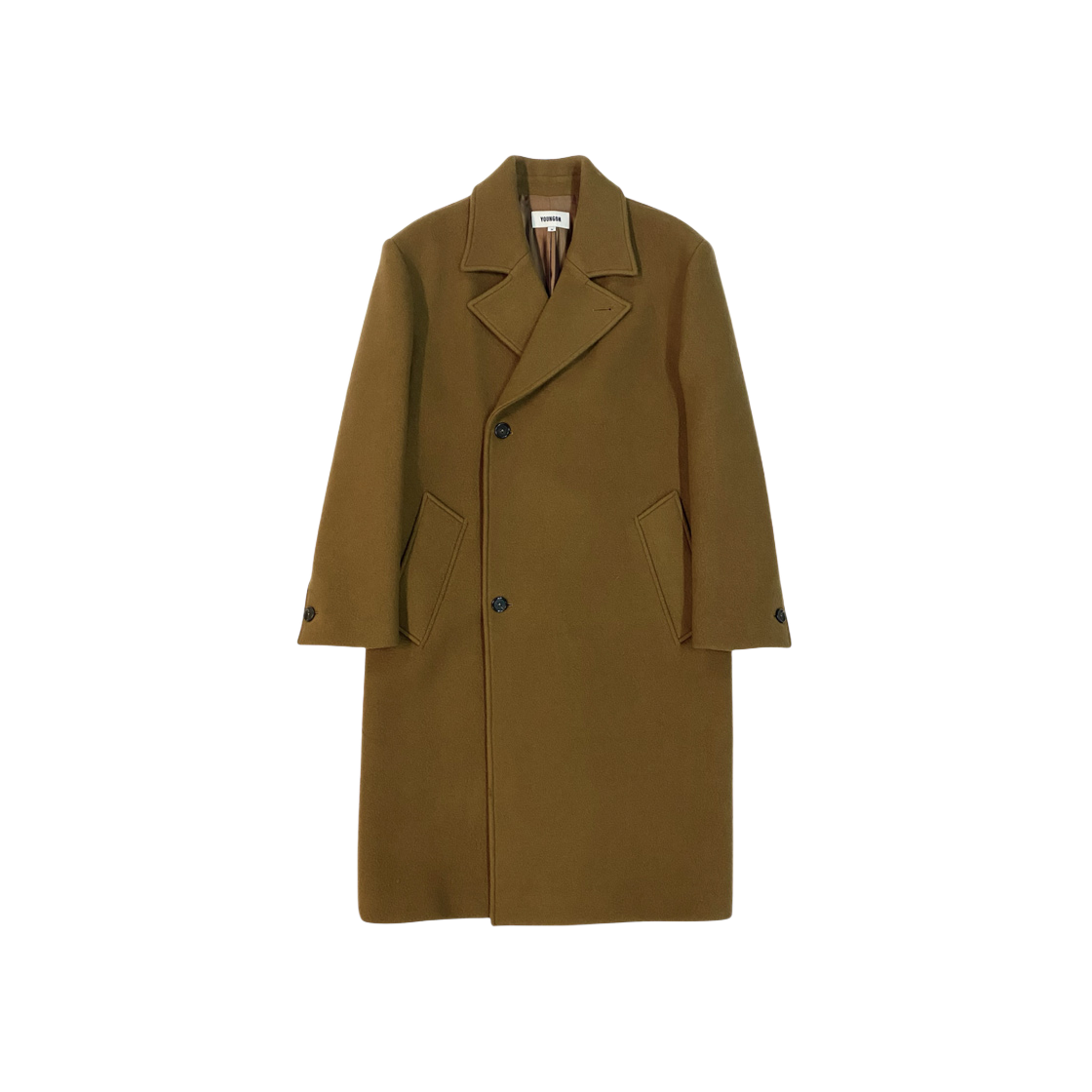 OVERLAP LONG COAT Walnut Youngoh Overlap Long Coat Walnut