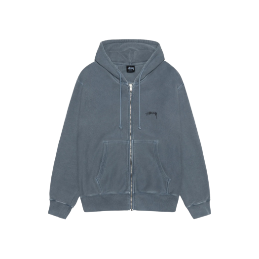 Stussy Pigment Dyed Smooth Stock Zip Hoodie Navy