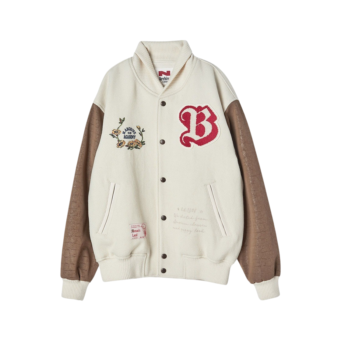 NV23SPJP01BE N ARCHIVE Archive Logo Edition Wool Stadium Jacket Beige