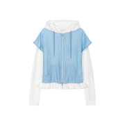Puree Shirt Layered Hoodie White