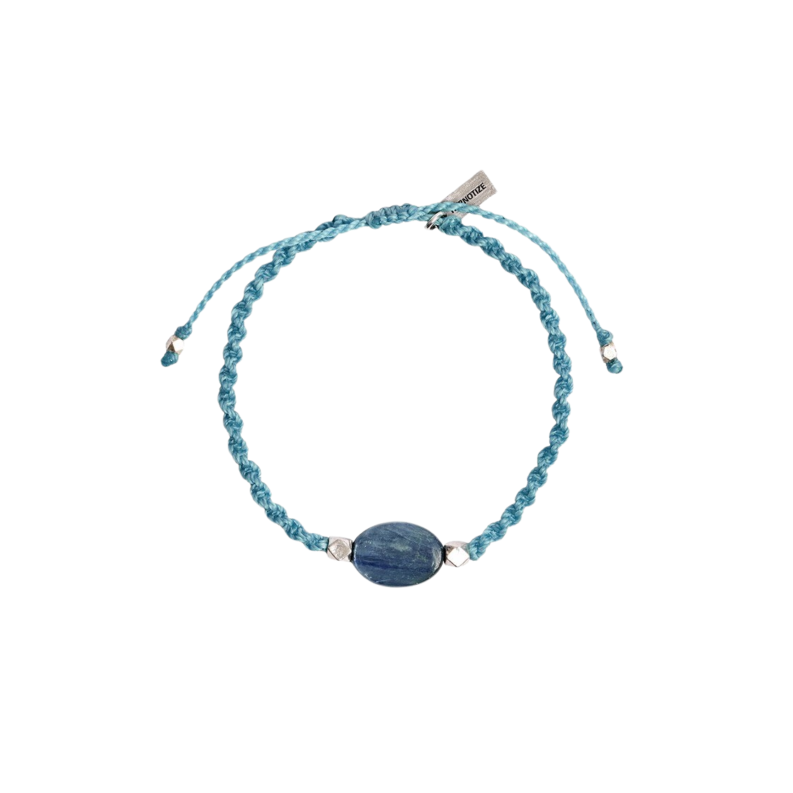 H24SSB05SV-SB-06 Hypnotize Blue Gemstone Macrame Bracelet Sky Blue