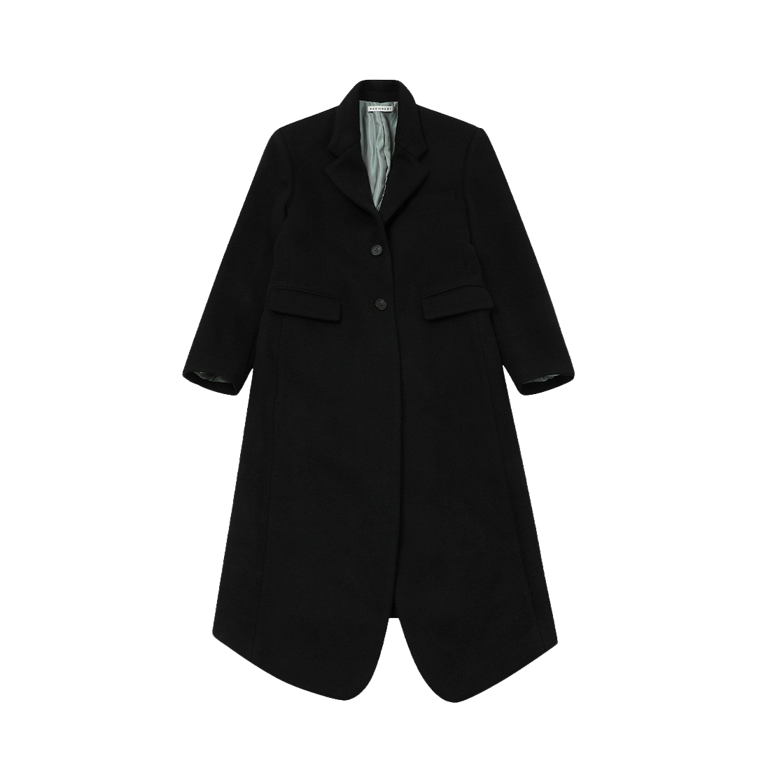 P00000VB SEEN Women Shaped Cash Wool Long Coat Black