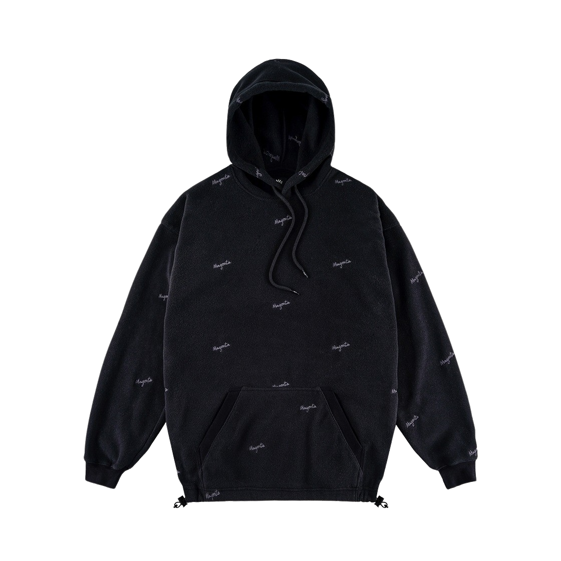 마젠타 스케이트보드 룹 플리스 후디 블랙