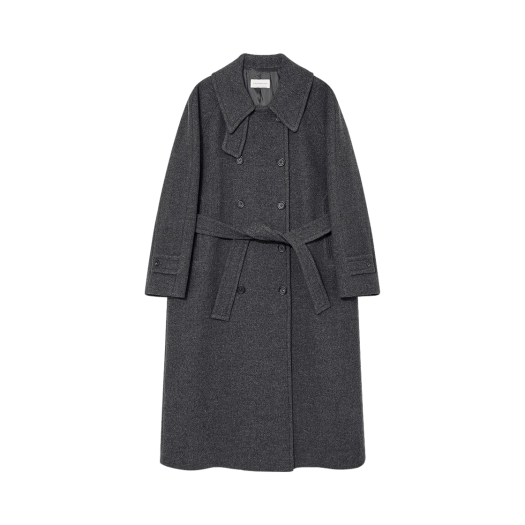 FW23OUT12ML Kindersalmon Women Madison Double Coat Dark Gray Melange - FW23