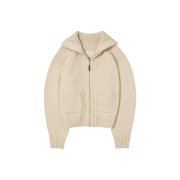 Siyazu SIKN2054 Pocket Zip-up Knit Beige