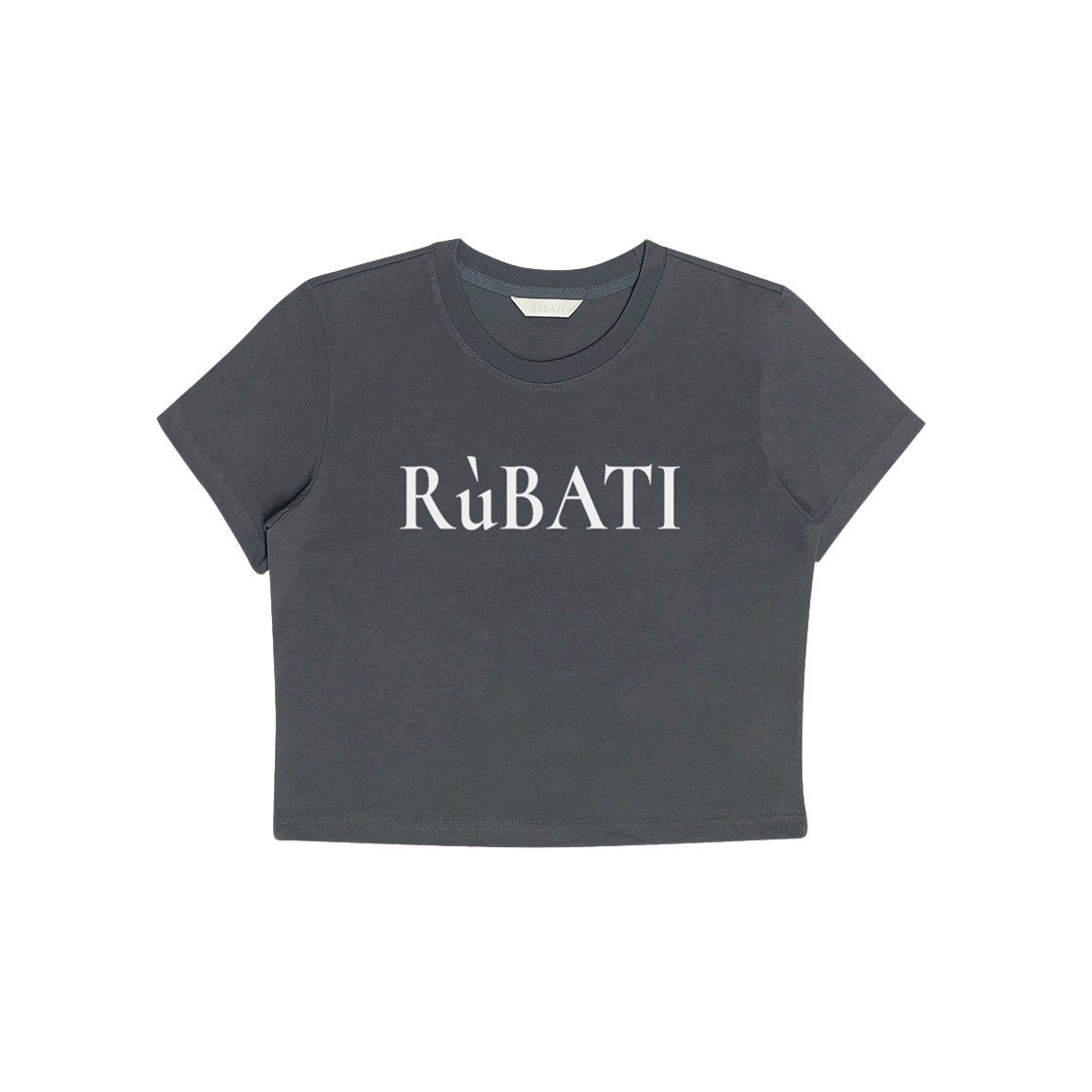 루바티 로고 크롭 티셔츠 챠콜(Rubati Logo Crop Tshirt Charcoal) - 1