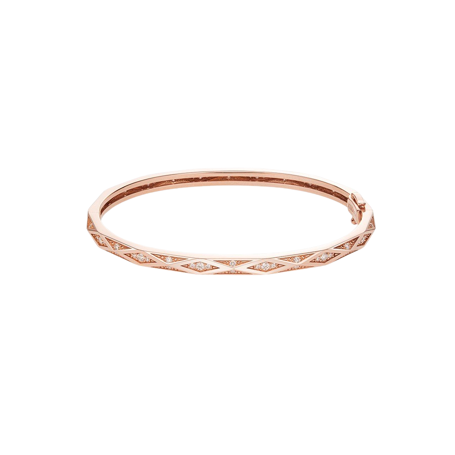 BL0273 Miko Ensemble Diamond Full Pave Bangle Pink Gold - 대표 이미지 #1