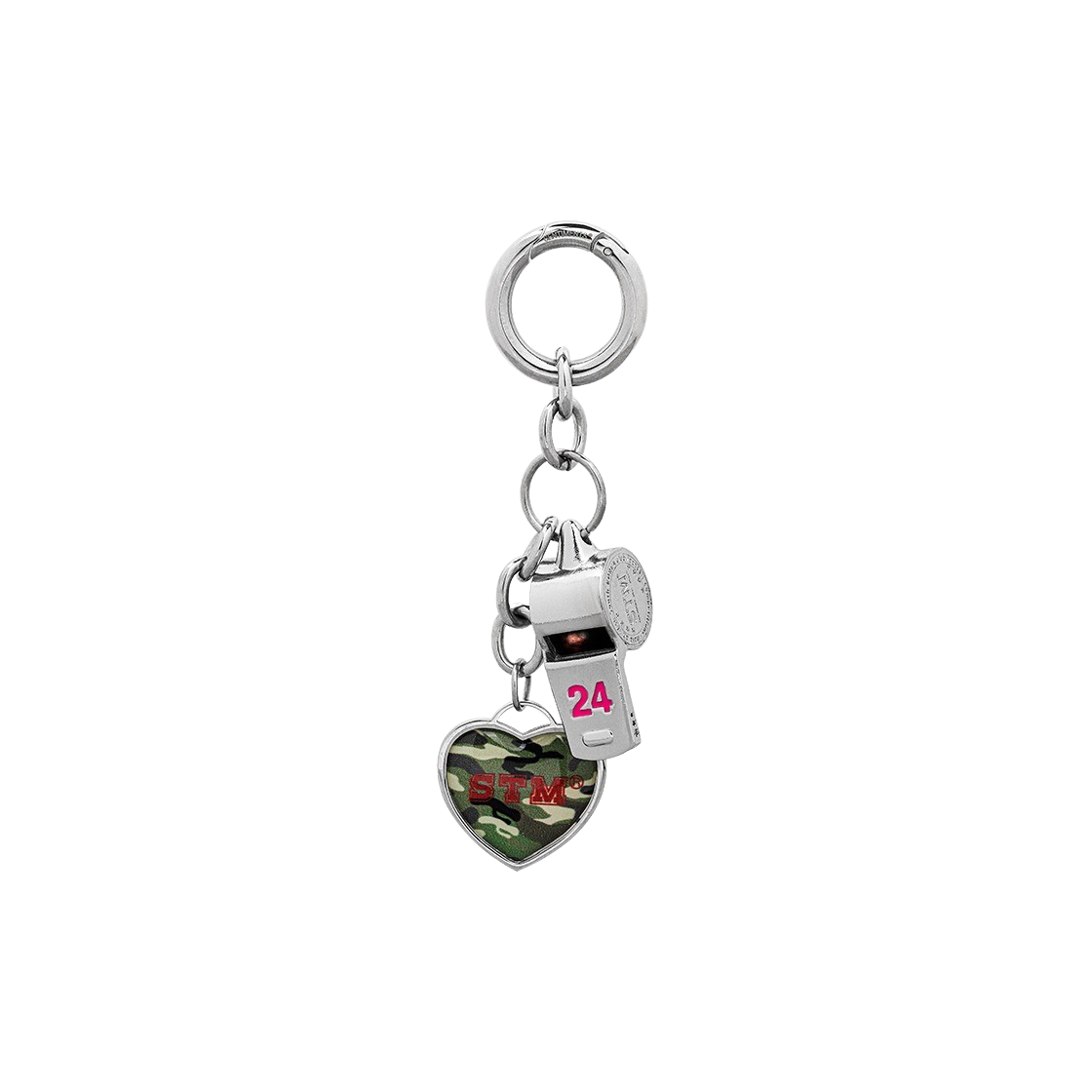 no552sp Sentiments No.552 24 Color Whistle Key Ring Silver Pink - 대표 이미지 #1