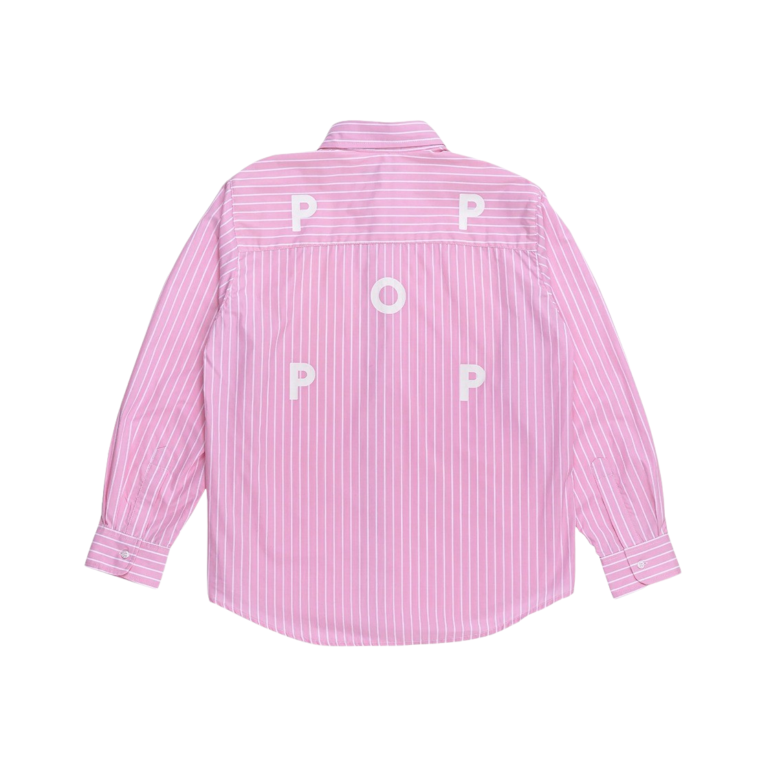 팝 트레이딩 컴퍼니 로고 스트라이프 셔츠 핑크(Pop Trading Company Logo Striped Shirt Pink)